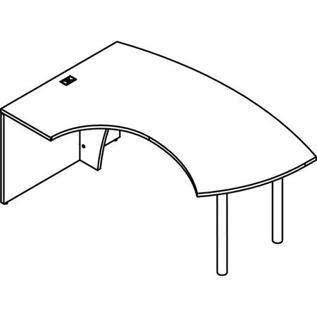 Groupe Lacasse Table, Right Ellipse, 72inWx48inDx29-3/8inH, Sahara LASM1NQSCT1872R